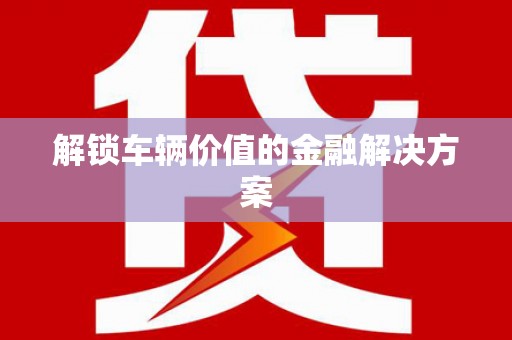 望奎解锁车辆价值的金融解决方案